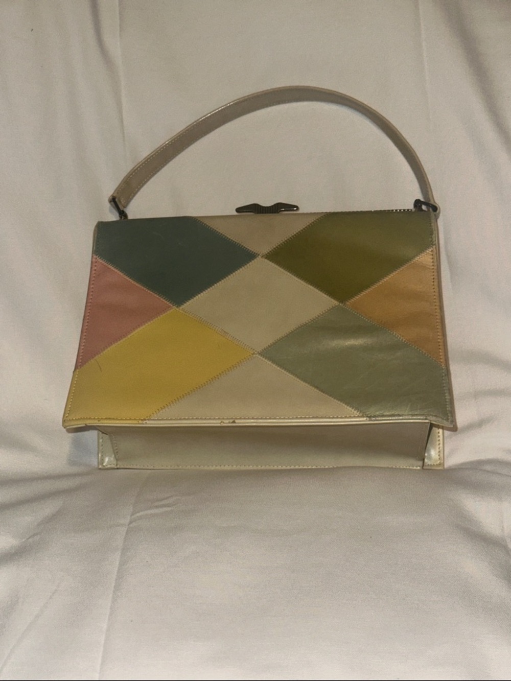 Naturalizer Pastel Diamond Patchwork Top-Handle Shoulder Bag